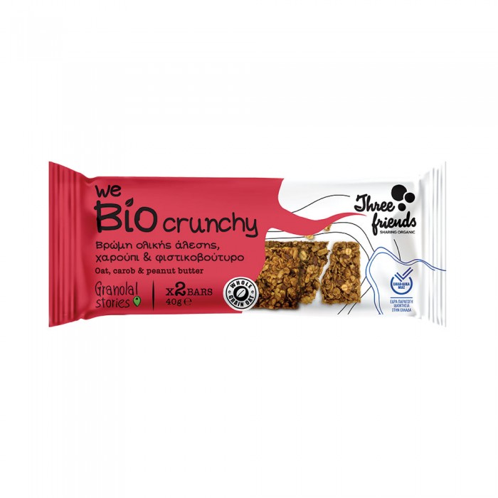 Μπάρα WeBio Crunchy με Βρώμη, Χαρούπι & Φυστικοβούτυρο 40gr